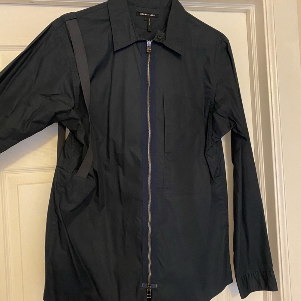 Helmut Lang suspender shirt